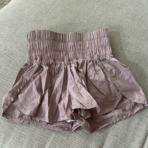 Free People High Waist Pink and Purple Shorts with Elastic Waist